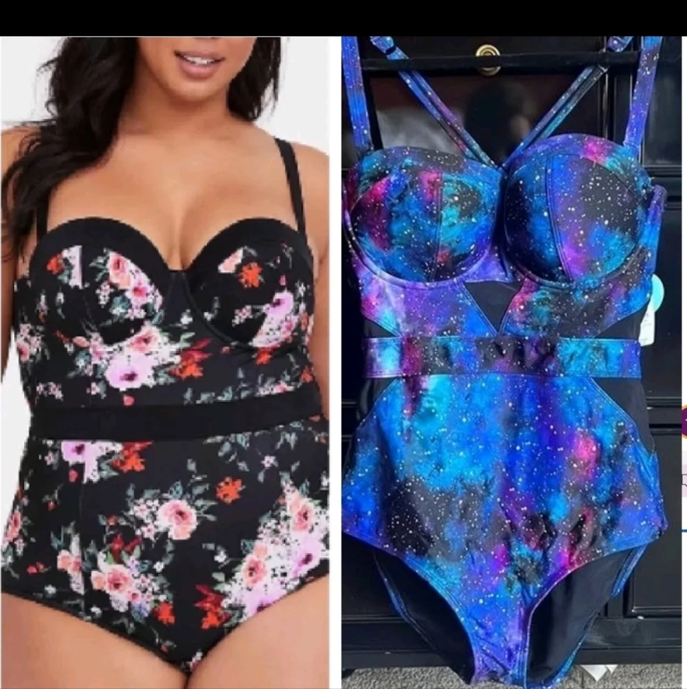 New Torrid 1x 2x 3x Galaxy Print Swimsuit One Piece Plus Size - Picture 7 of 9